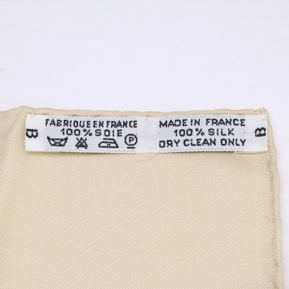 HERMES Cream Silk Scarf - Picture 6 of 8